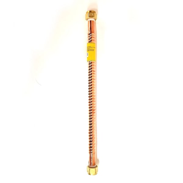 Copper 7/8 Inch O.D. Water Heater Flex Hose With 3/4 Inch FIP X